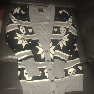 Victoria Secret Pink Skull Cardigan Size Large!